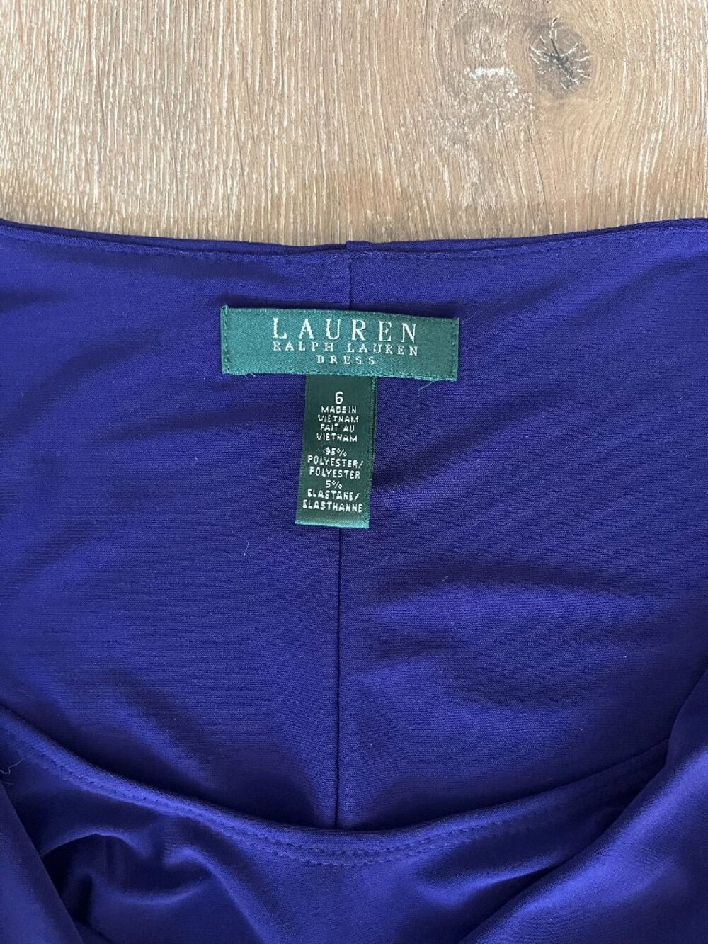 LAUREN RALPH LAUREN Cocktail Cowl Neck Sheath Dress - 6 - Purple, Stretch - Picture 3 of 5